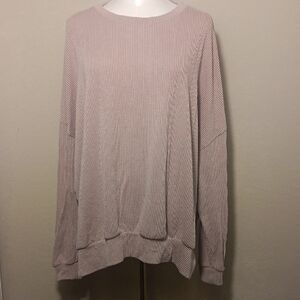 TALULAH Women's Ribbed Crew Neck Sweater - Soft Mauve